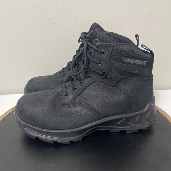 Wolverine Work Boots‎ Men 8EW Black Leather Waterproof ASTM F2413-18 Safety Toe - Picture 5 of 15